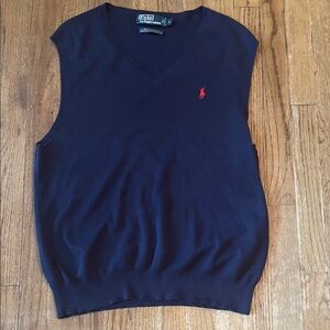Polo by Ralph Lauren cotton Men's Navy Sweater Vest size large